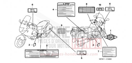 ETIQUETTE DE PRECAUTIONS (NT700V6-8/NT700VA6-8) NT700V8 de 2008